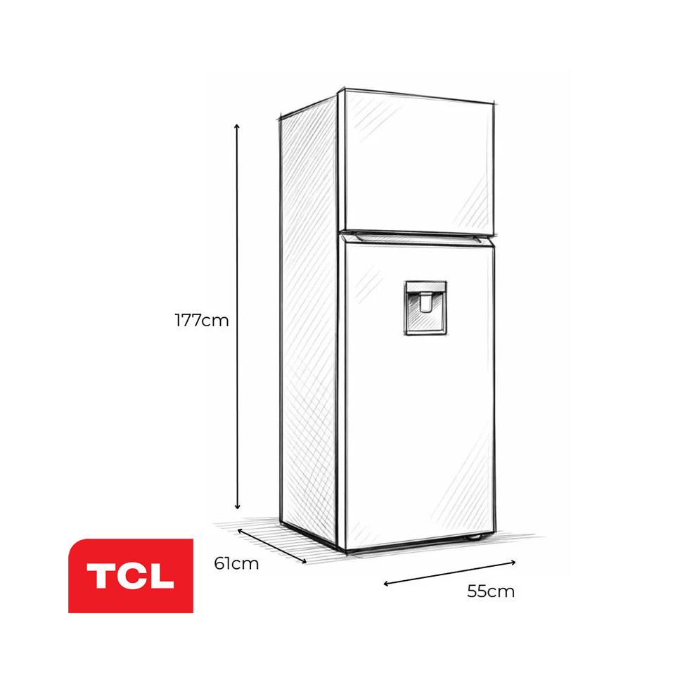 Refrigeradora TCL Top Mount 284 Litros Gris P315TMC