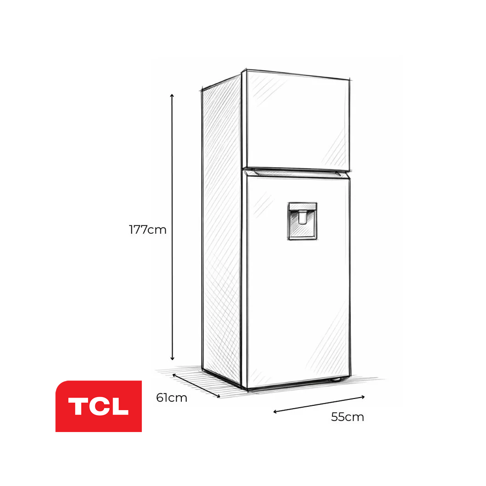 Refrigeradora TCL Top Mount 284 Litros Gris P315TMC