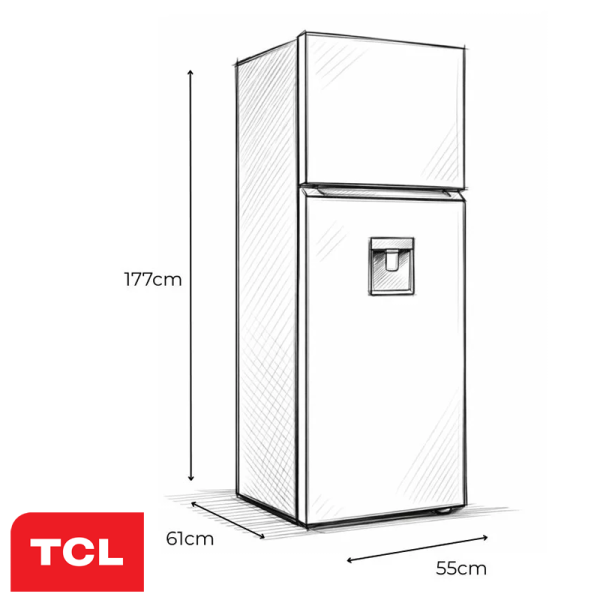 Refrigeradora TCL Top Mount 284 Litros Gris P315TMC