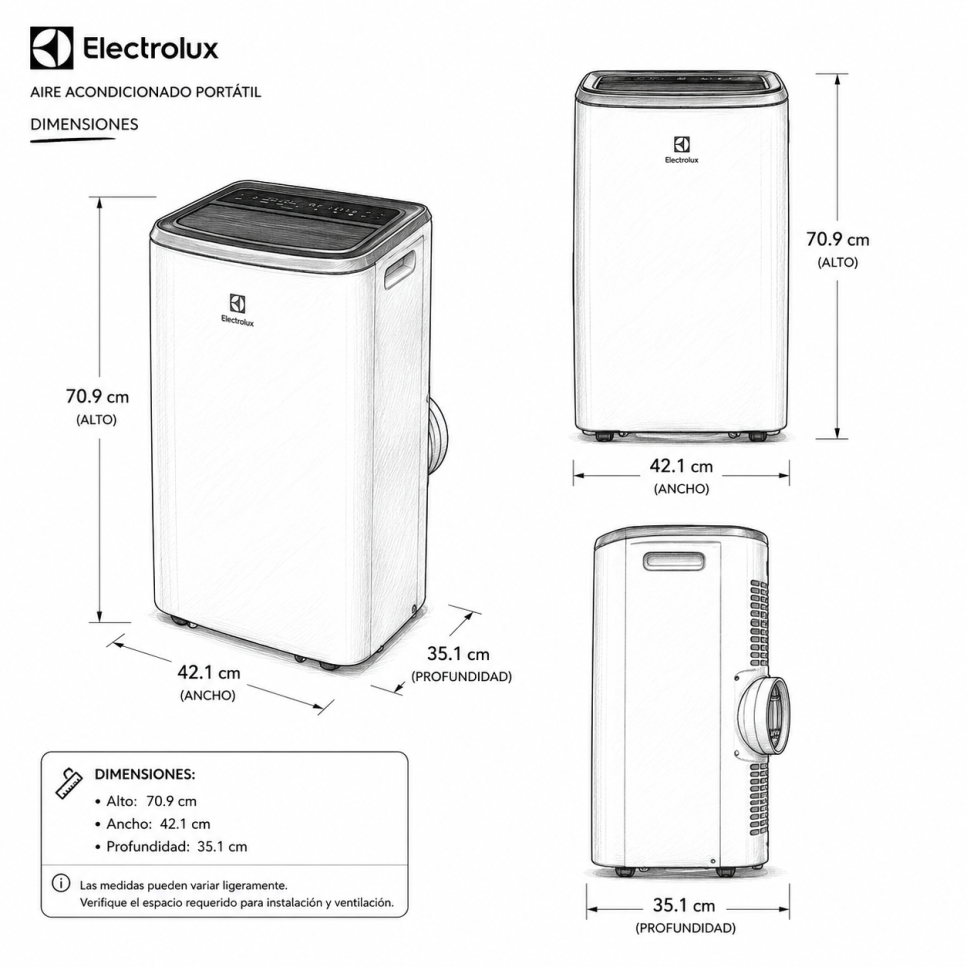 Aire Acondicionado Portátil Electrolux de 12.000 BTU SP12F
