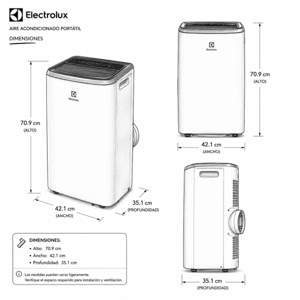 Aire Acondicionado Portátil Electrolux de 12.000 BTU SP12F