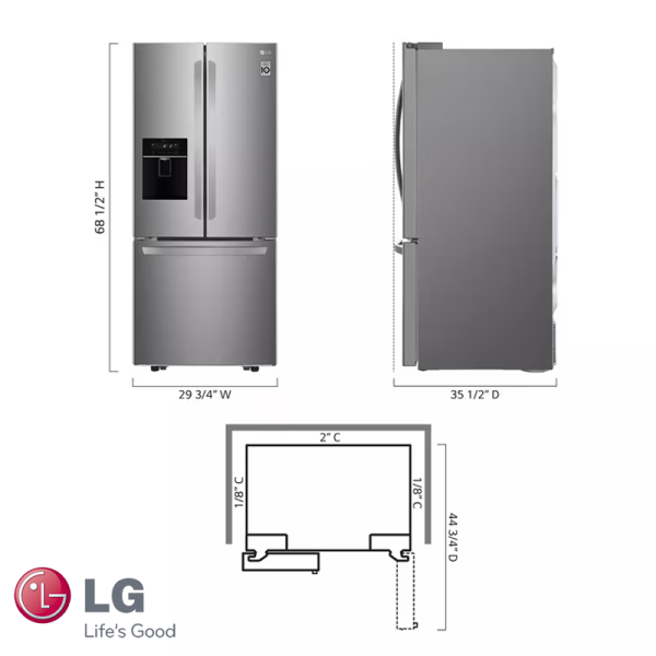 Refrigeradora LG French Door 622 Litros Con Dispensador y Motor Inverter LCFS22EXS