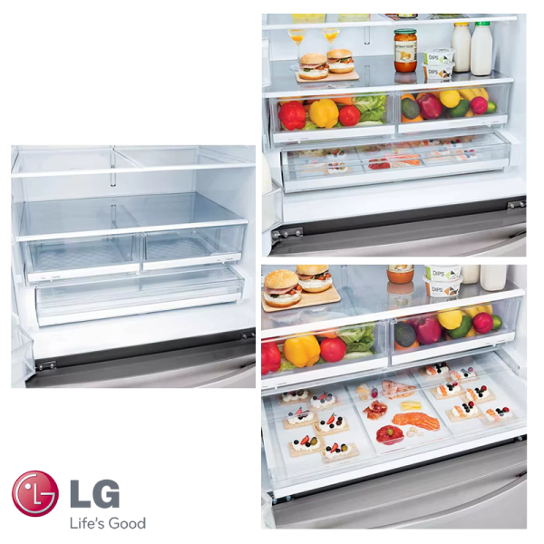 Refrigeradora LG French Door 784 Litros Con Dispensador y Motor Inverter LRFS28XBS