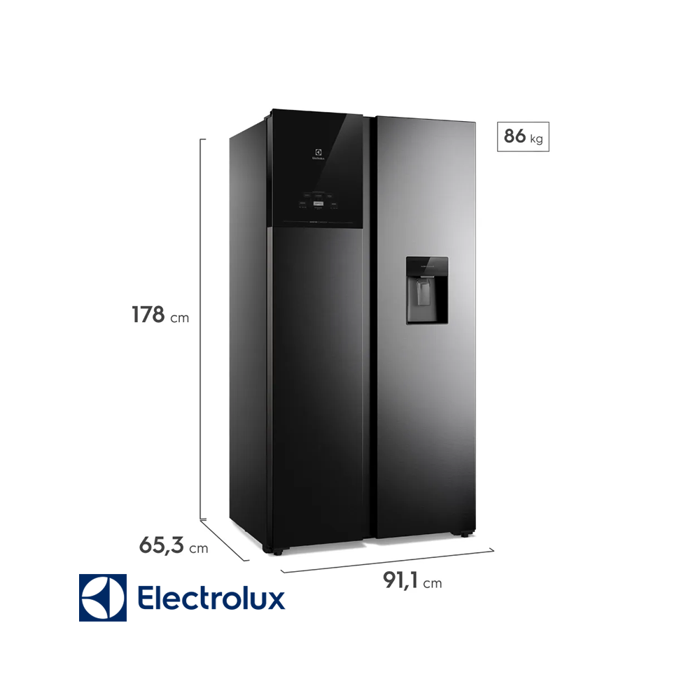 Refrigeradora Electrolux Side By Side 522 Litros Inverter ERS53F3Q5CB