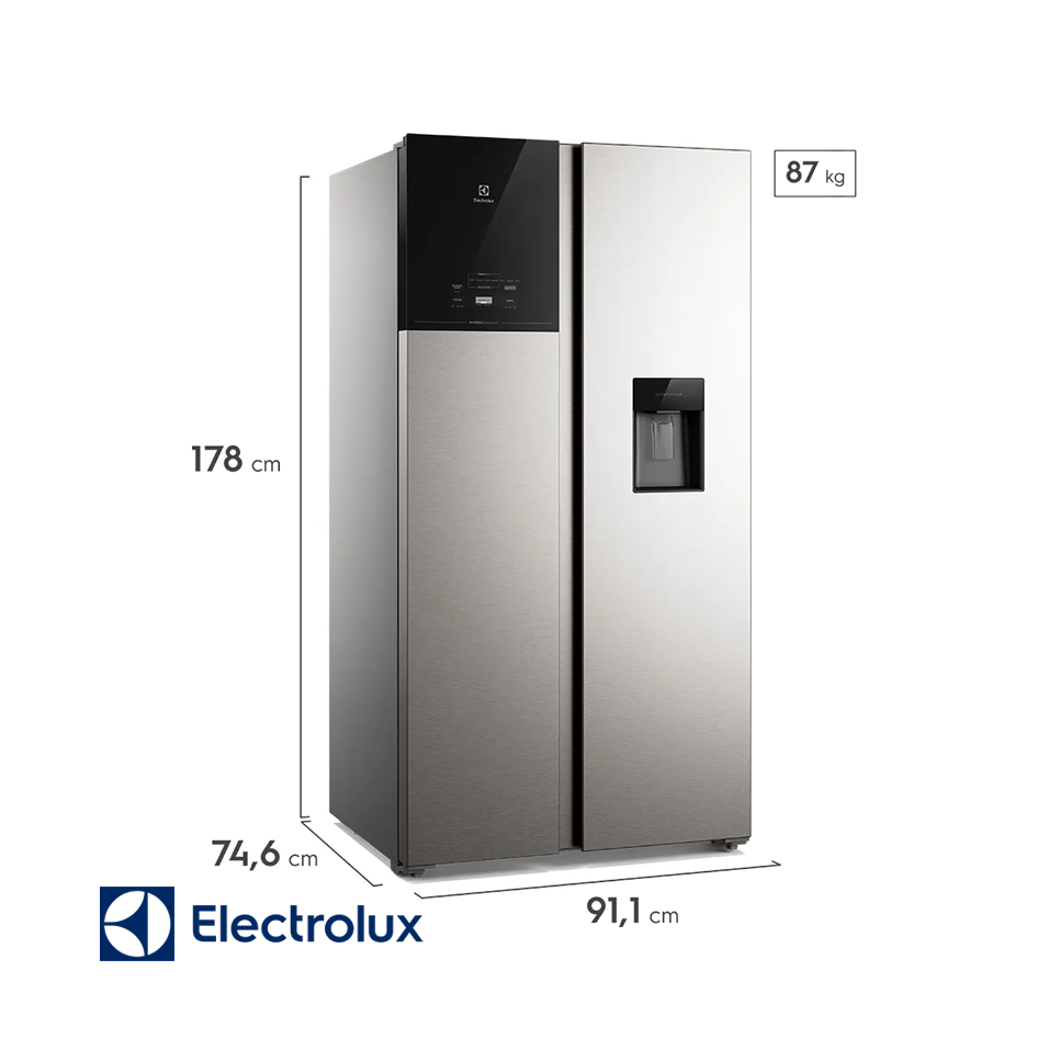 Refrigeradora Electrolux Side By Side 611 Litros Inverter ERS65F1Q5BI