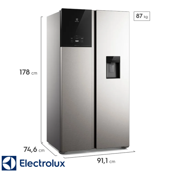 Refrigeradora Electrolux Side By Side 611 Litros Inverter ERS65F1Q5BI