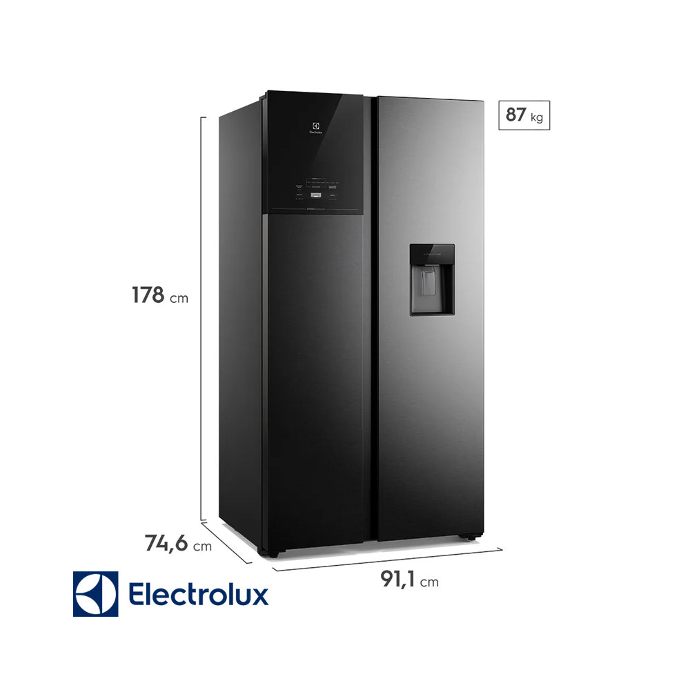 Refrigeradora Electrolux Side By Side 611 Litros Inverter ERS65F1Q5BB