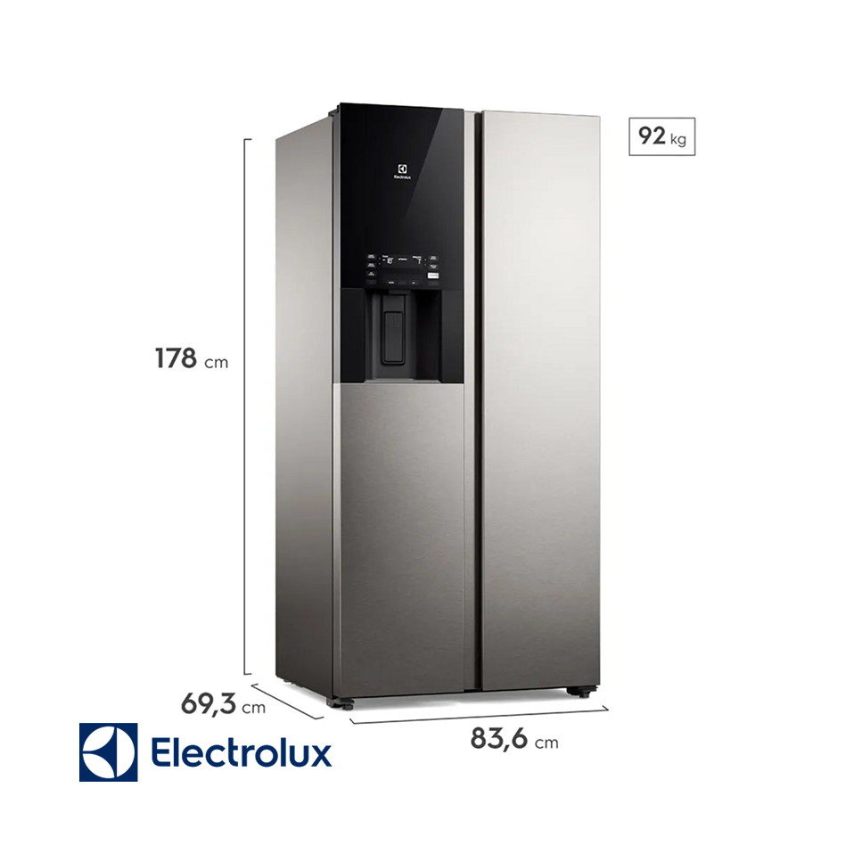 Refrigeradora Electrolux Side By Side 481 Litros Inverter ERS48F3Q4DS