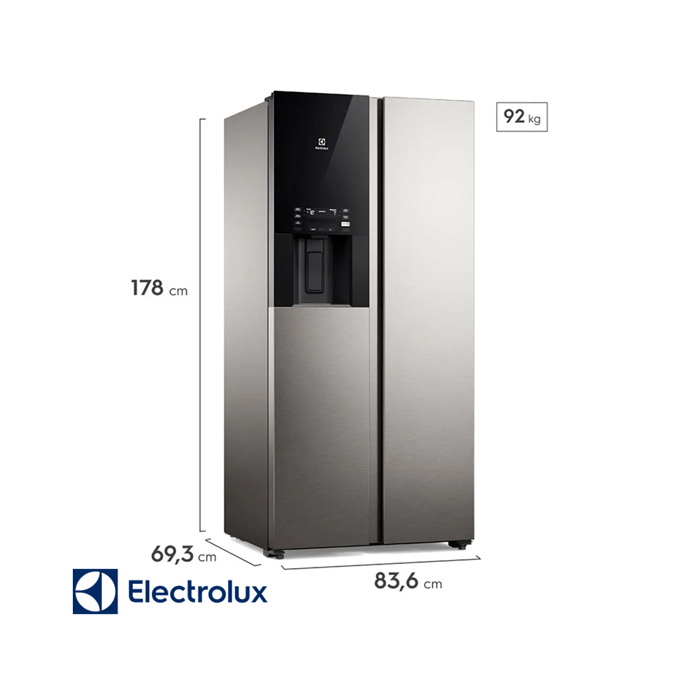 Refrigeradora Electrolux Side By Side 481 Litros Inverter ERS48F3Q4DS