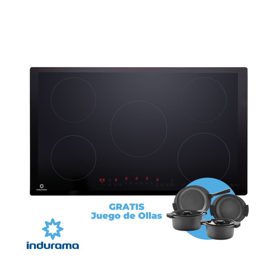 Encimera de Inducción Indurama 5 Zonas 90cm 8750 Watts EI-5PVI