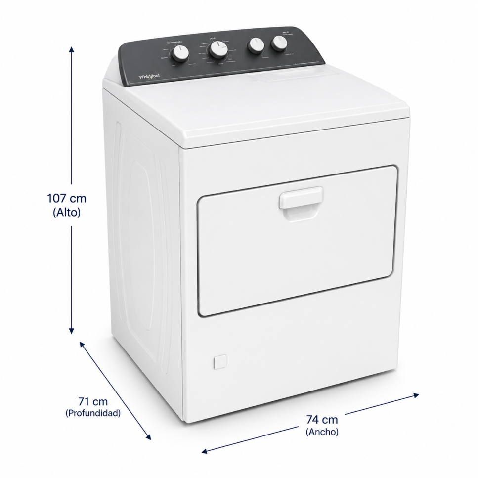 Secadora de Gas Whirlpool 21 Kgs – 46 Lbs Conexión 110v 7MWGD2040JM