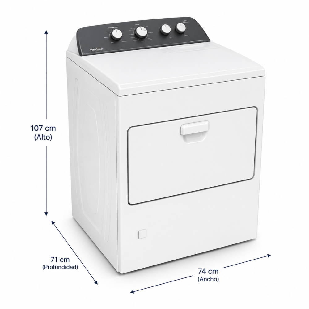 Secadora de Gas Whirlpool 21 Kgs – 46 Lbs Conexión 110v 7MWGD2040JM