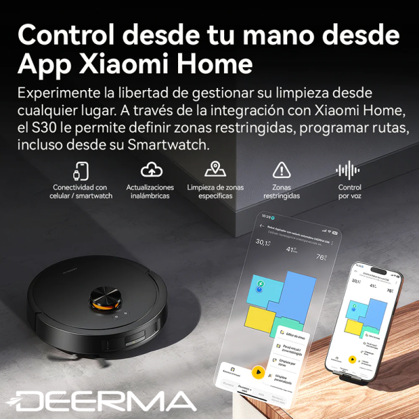 Aspiradora Robot DEERMA 13000Pa Con Estación de Vaciado Automático DEM-S30