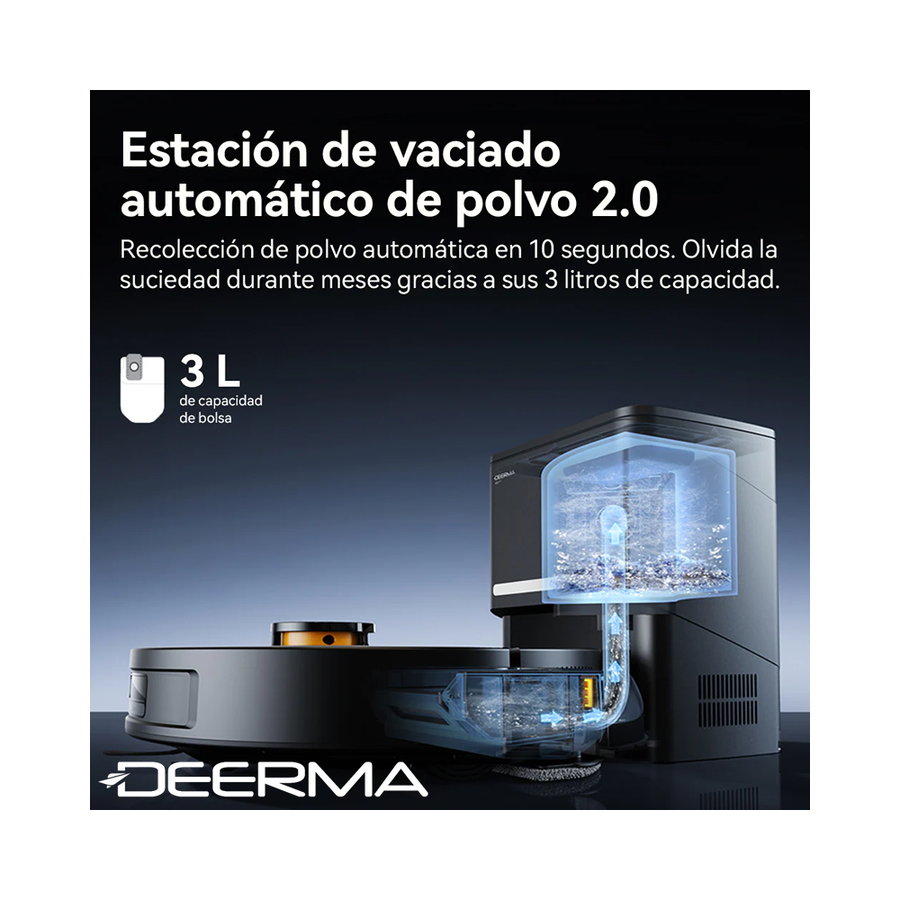 Aspiradora Robot DEERMA 13000Pa Con Estación de Vaciado Automático DEM-S30
