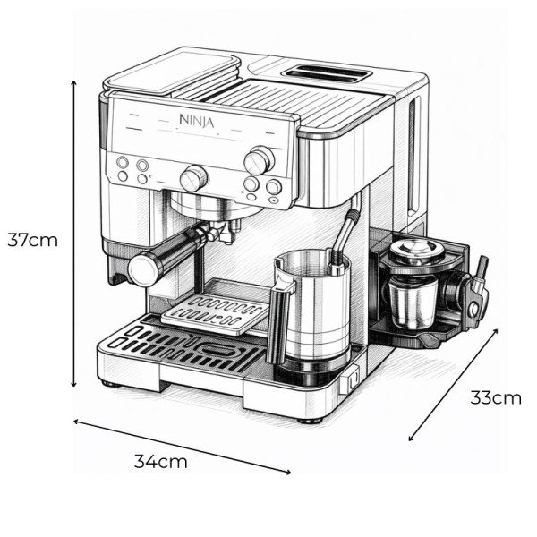Cafetera Ninja Luxe Café Premier 3 en 1 Espresso y Capuchino ES655CO