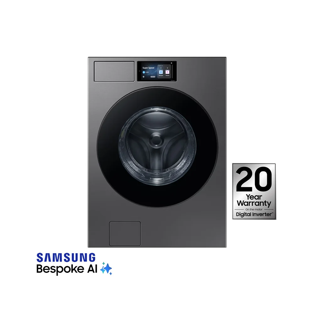 Lavadora Samsung Bespoke AI Wash+ 26kg  Acero Negro WF90F26ADSAP