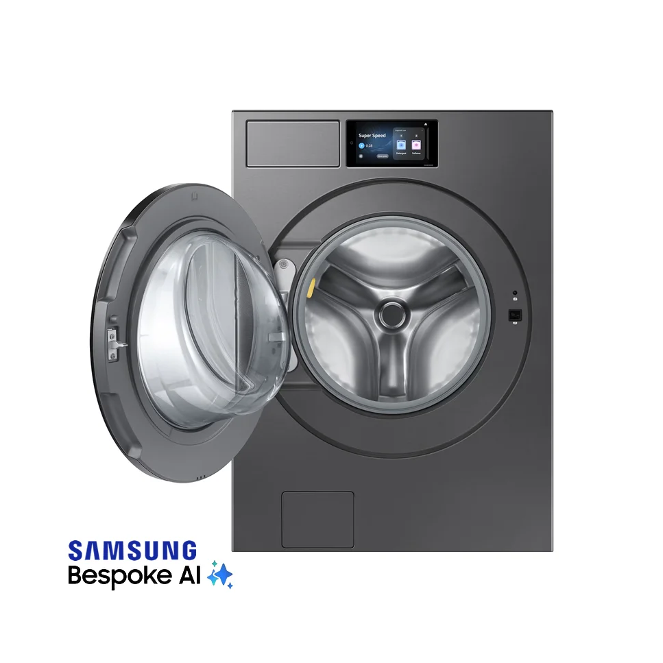 Lavadora Samsung Bespoke AI Wash+ 26kg  Acero Negro WF90F26ADSAP