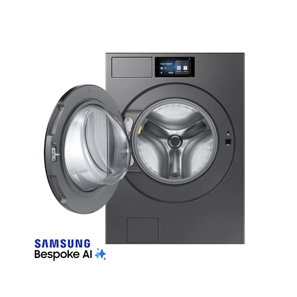 Lavadora Samsung Bespoke AI Wash+ 26kg  Acero Negro WF90F26ADSAP