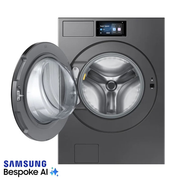 Lavadora Samsung Bespoke AI Wash+ 26kg  Acero Negro WF90F26ADSAP