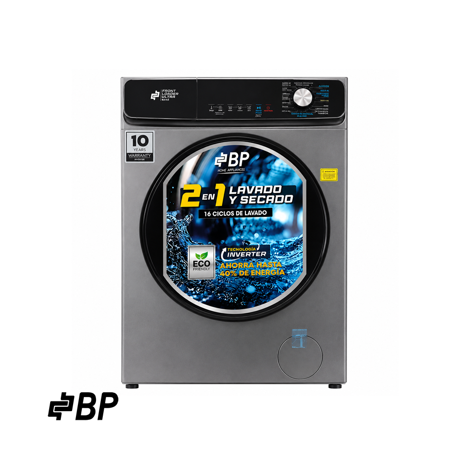 Lavadora Secadora BP 16 kgs Eléctrica 110v Inverter Gris FRONT LOADER ULTRA