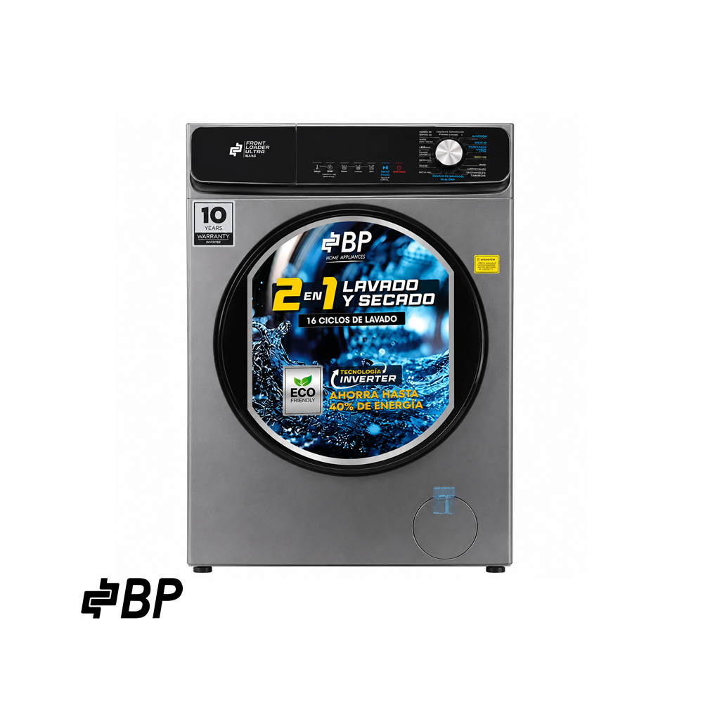 Lavadora Secadora BP 16 kgs Eléctrica 110v Inverter Gris FRONT LOADER ULTRA