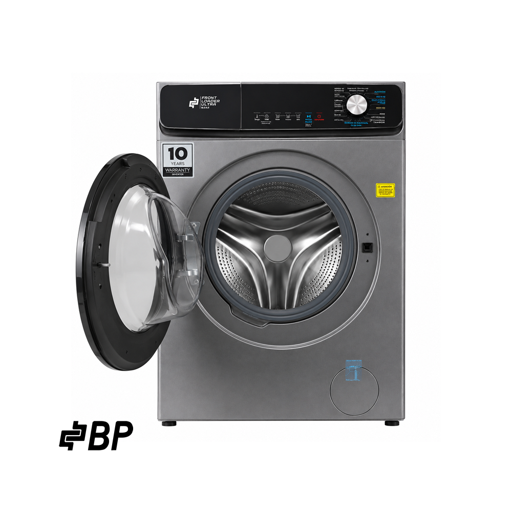 Lavadora Secadora BP 16 kgs Eléctrica 110v Inverter Gris FRONT LOADER ULTRA