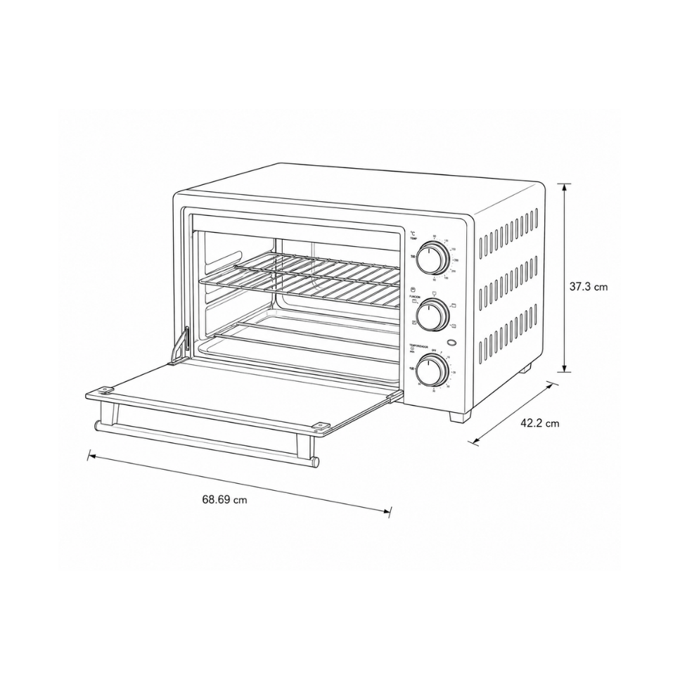 Horno Oster XL con Rostizador 60 L de Capacidad Color Gris TSSTTV60MNS-1MX