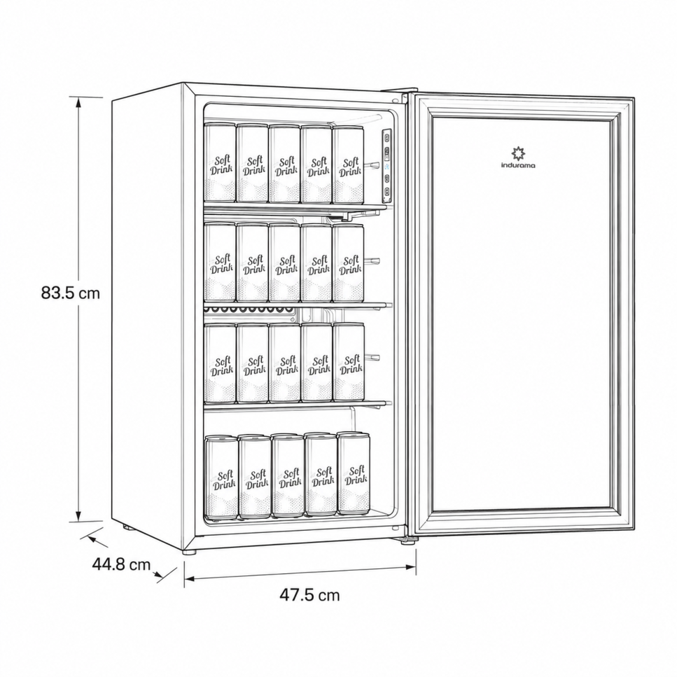 Vitrina Refrigeradora Indurama 94 Litros Vidrio Panorámico VFV-120
