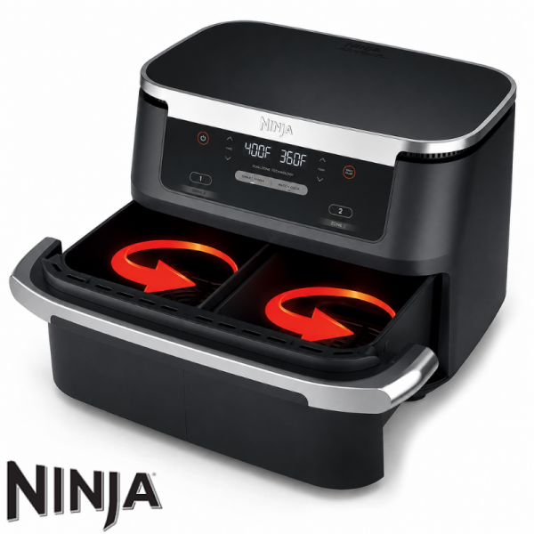 Freidora de Aire Ninja Digital de 2 Canastas - MegaZone 10 Litros AD600CO