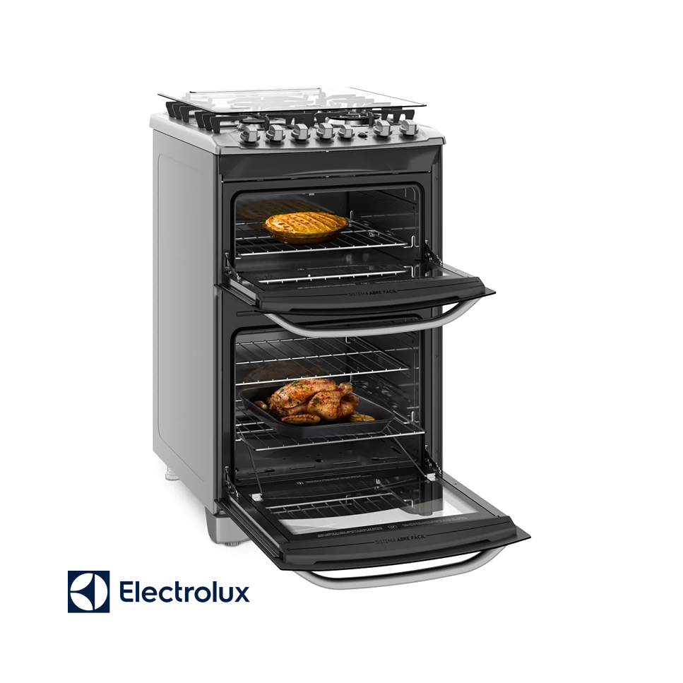 Cocina a Gas Electrolux 4 Quemadores Doble Horno Con Grill 56DXQ