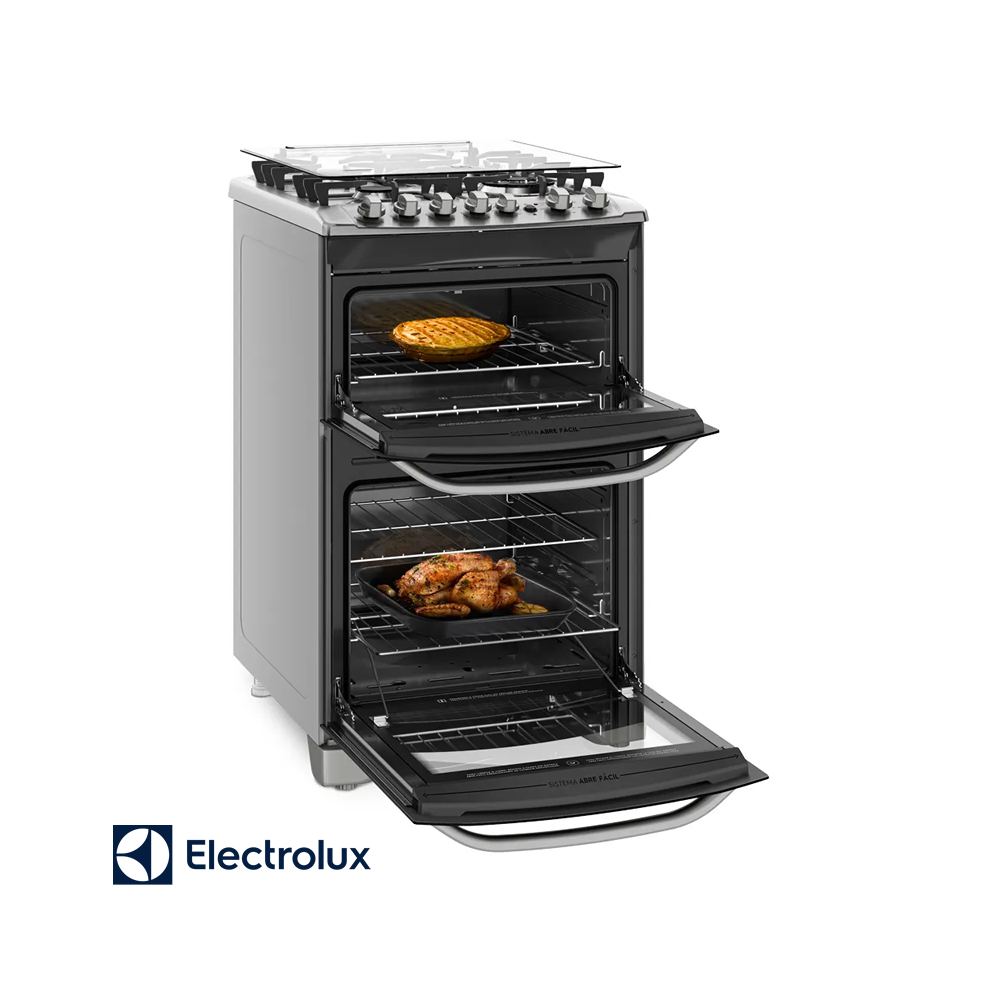 Cocina a Gas Electrolux 4 Quemadores Doble Horno Con Grill 56DXQ