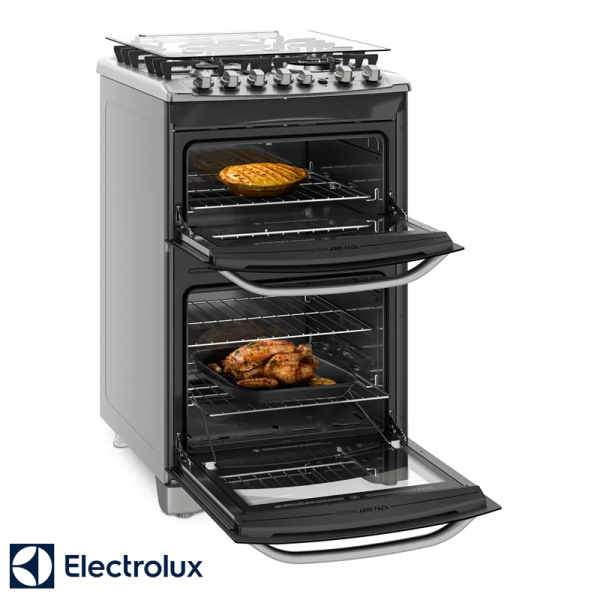 Cocina a Gas Electrolux 4 Quemadores Doble Horno Con Grill 56DXQ