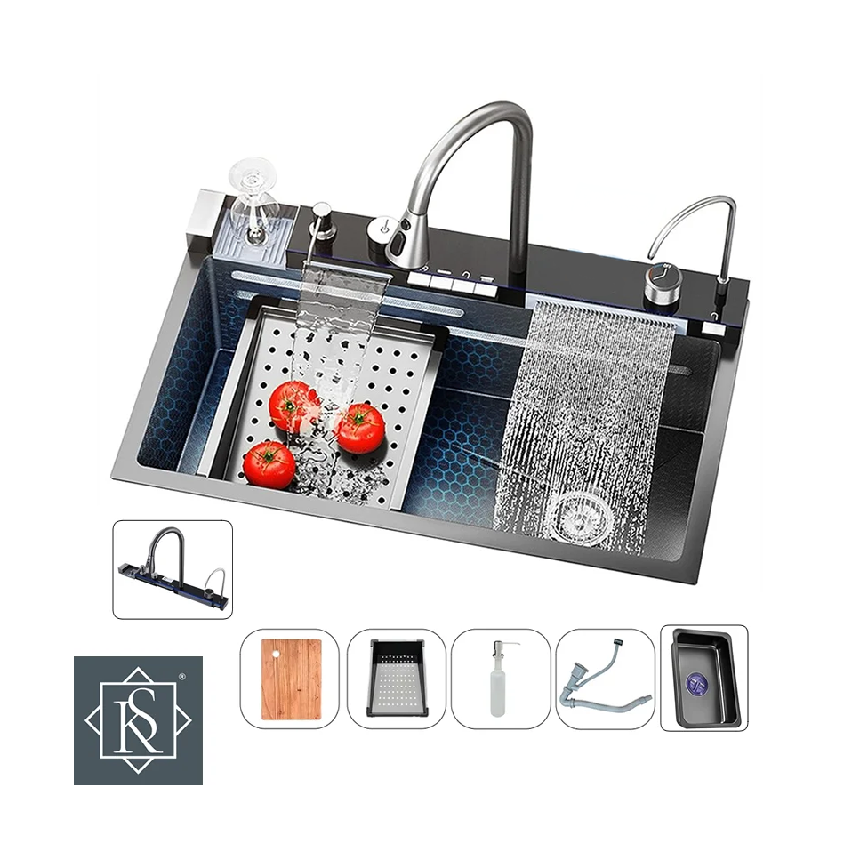 Fregadero Rock Stone de 1 Pozo Con Accesorios LUXE COMPLETO 6 AC