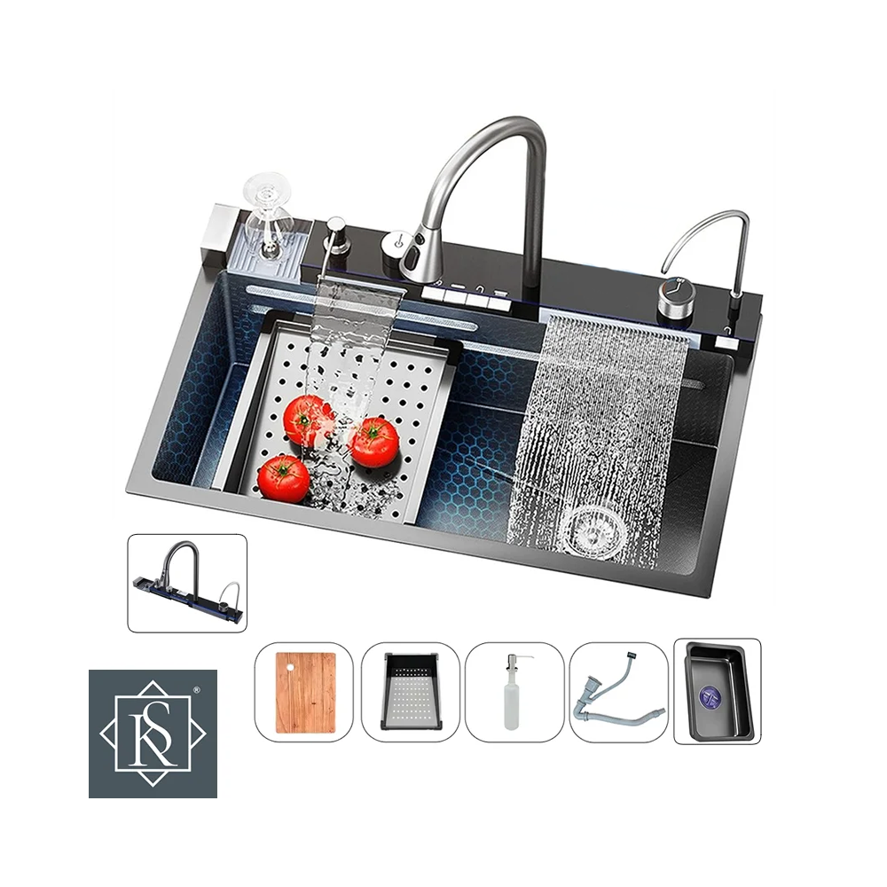 Fregadero Rock Stone de 1 Pozo Con Accesorios LUXE COMPLETO 6 AC