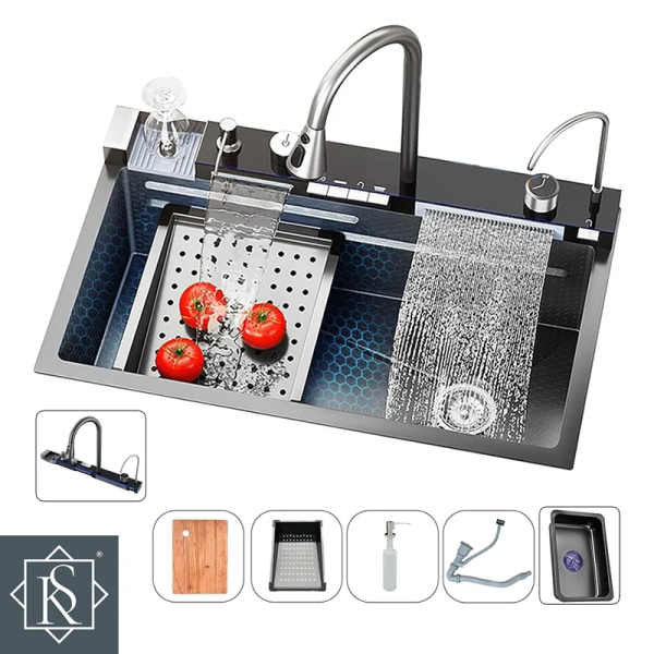 Fregadero Rock Stone de 1 Pozo Con Accesorios LUXE COMPLETO 6 AC
