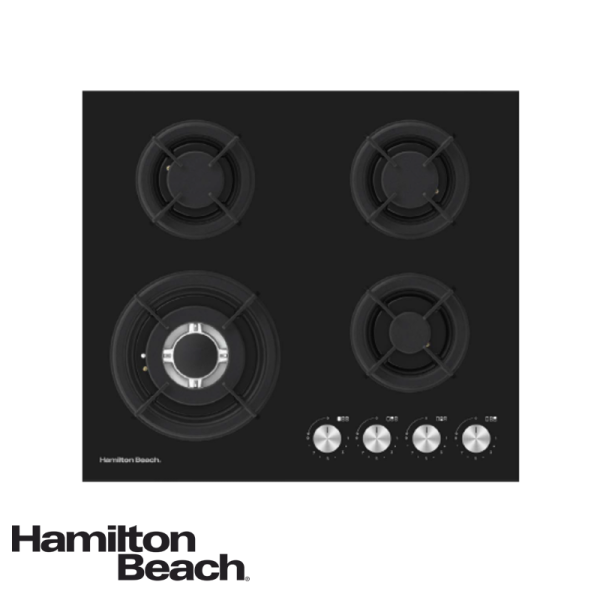 Encimera a Gas Empotrable Hamilton Beach 4 Quemadores Vidrio Templado HB60GJ402