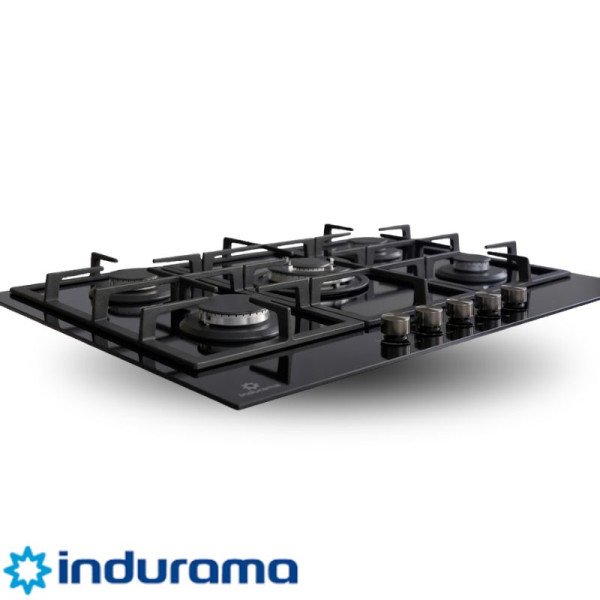 Encimera a Gas Empotrable Indurama 5Q Vitrocerámica Parrilla Hierro Fundido de 90cm EGI-905VDNG