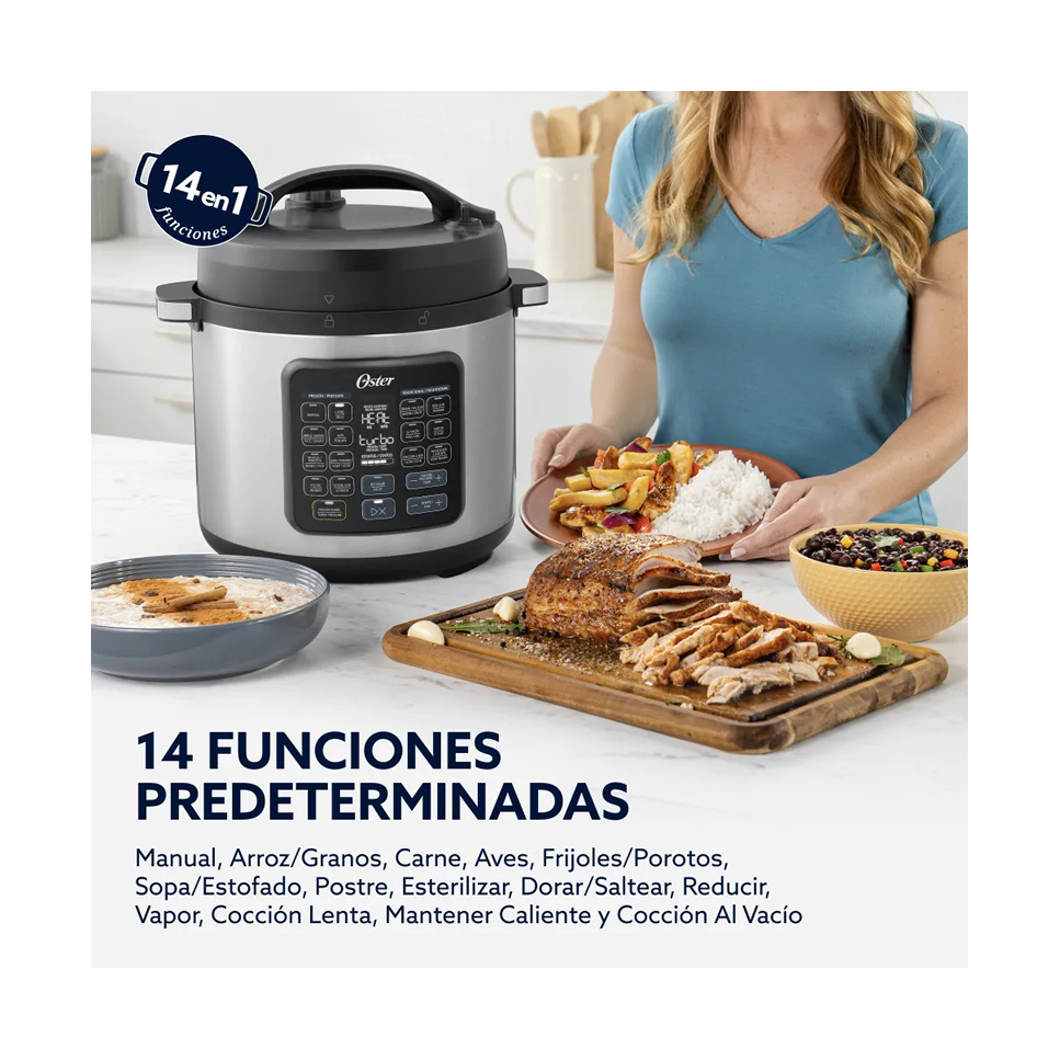 Olla de Presión Oster Multifuncion 5.7 Litros Con Panel Digital CKSTPCECT57
