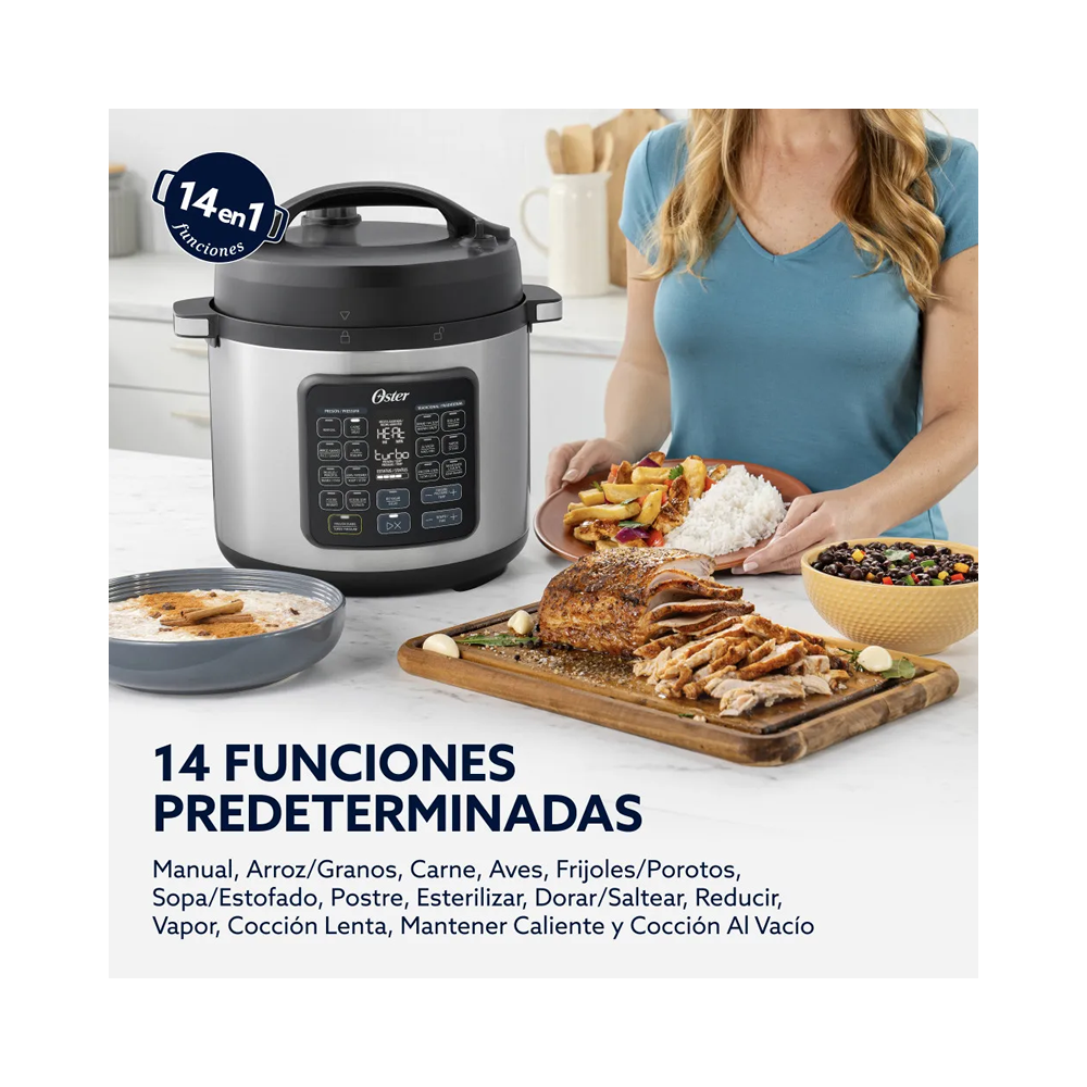 Olla de Presión Oster Multifuncion 5.7 Litros Con Panel Digital CKSTPCECT57