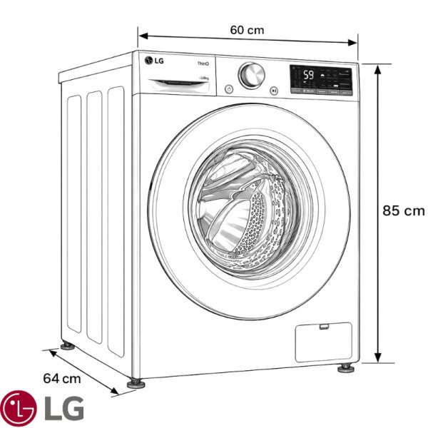 Lavadora Secadora LG 13 kgs Eléctrica 110v Inverter Gris WD13MVC4S6