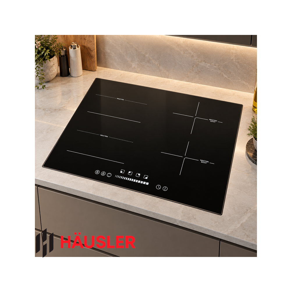 Encimera de Inducción HAUSLER 4 Zonas 59cm 7200W Empotrable V60-70IHB