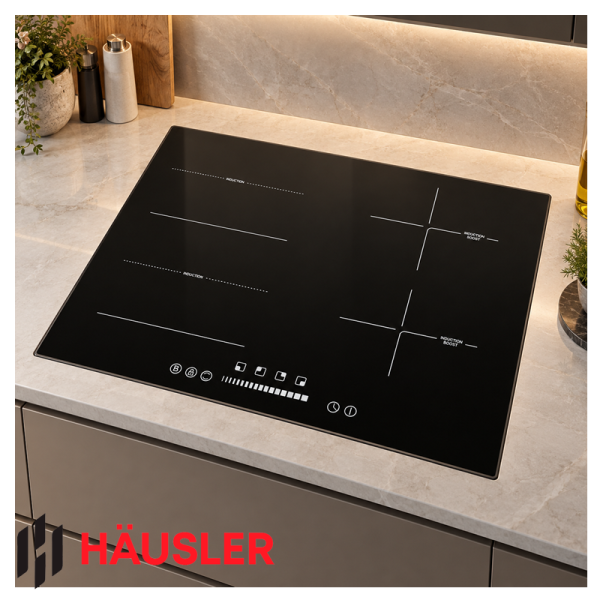 Encimera de Inducción HAUSLER 4 Zonas 59cm 7200W Empotrable V60-70IHB