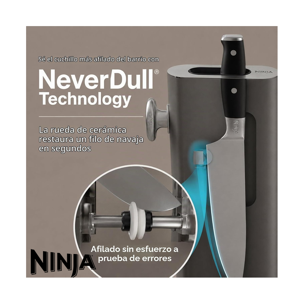 Juego de Cuchillos NINJA NEVERDULL 10 Piezas con Afilador NK32010BK1