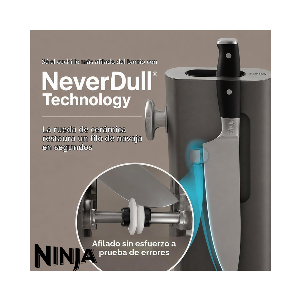 Juego de Cuchillos NINJA NEVERDULL 10 Piezas con Afilador NK32010BK1