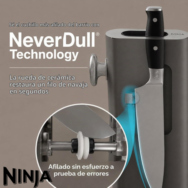 Juego de Cuchillos NINJA NEVERDULL 10 Piezas con Afilador NK32010BK1