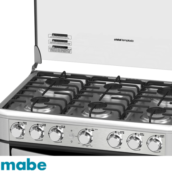 Cocina a Gas Mabe 6 Quemadores Acero Inox EM7620FX0