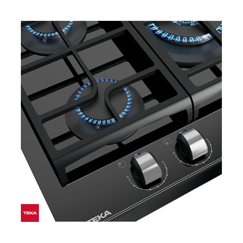Encimera A Gas Empotrable Teka 5 Quemadores 70cm Vidrio Negro GZC 75330