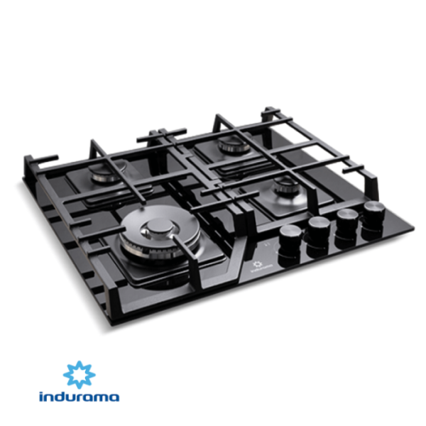 Encimera A Gas Empotrable Indurama 4 Quemadores 60 cm Vidrio EGI-604VDNE