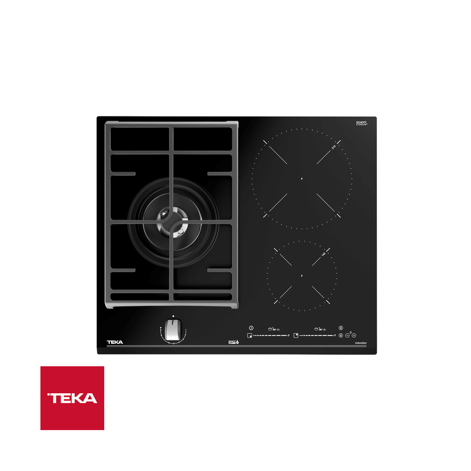 Encimera Mixta Teka de 60 cm 2 Zonas de Inducción + 1 de Gas JZC 63312 ABN
