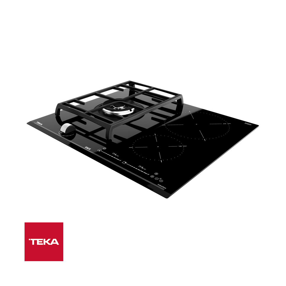 Encimera Mixta Teka de 60 cm 2 Zonas de Inducción + 1 de Gas JZC 63312 ABN